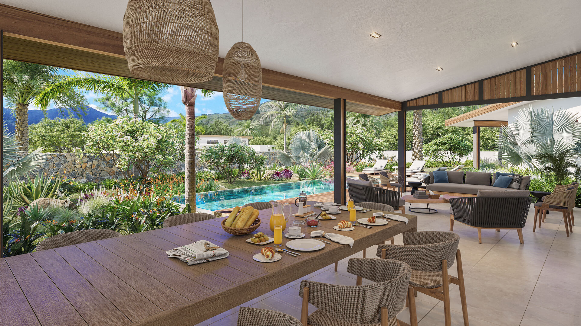 Villa à vendre à Tamarin 4 chambres avec piscine privée sur 1 300 m²