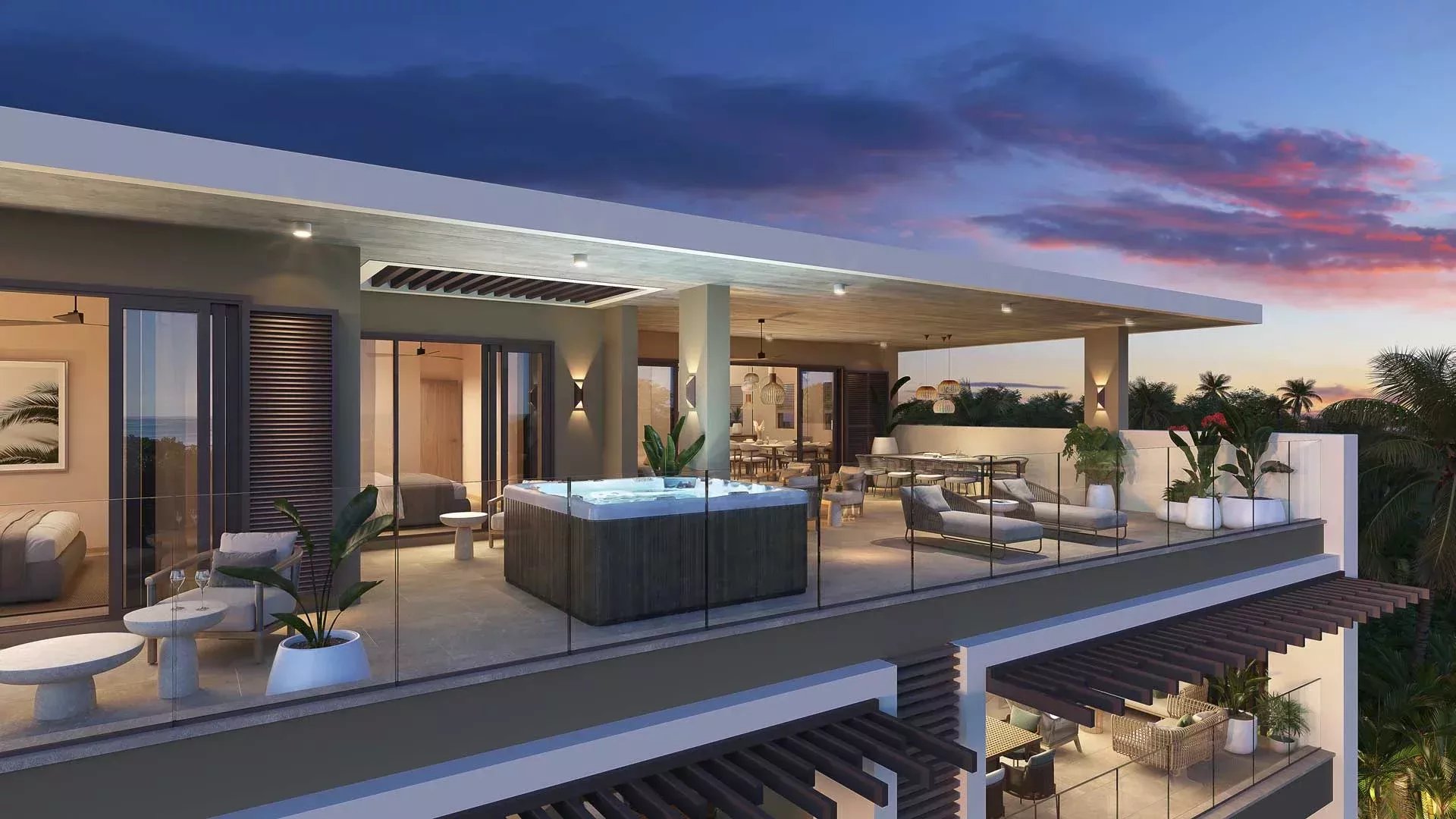 Penthouse with private pool and 180-degree panoramic ocean views