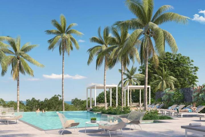 Penthouse avec piscine privée et vues panoramiques à 180° sur l'océan à vendre à Haute Rive
