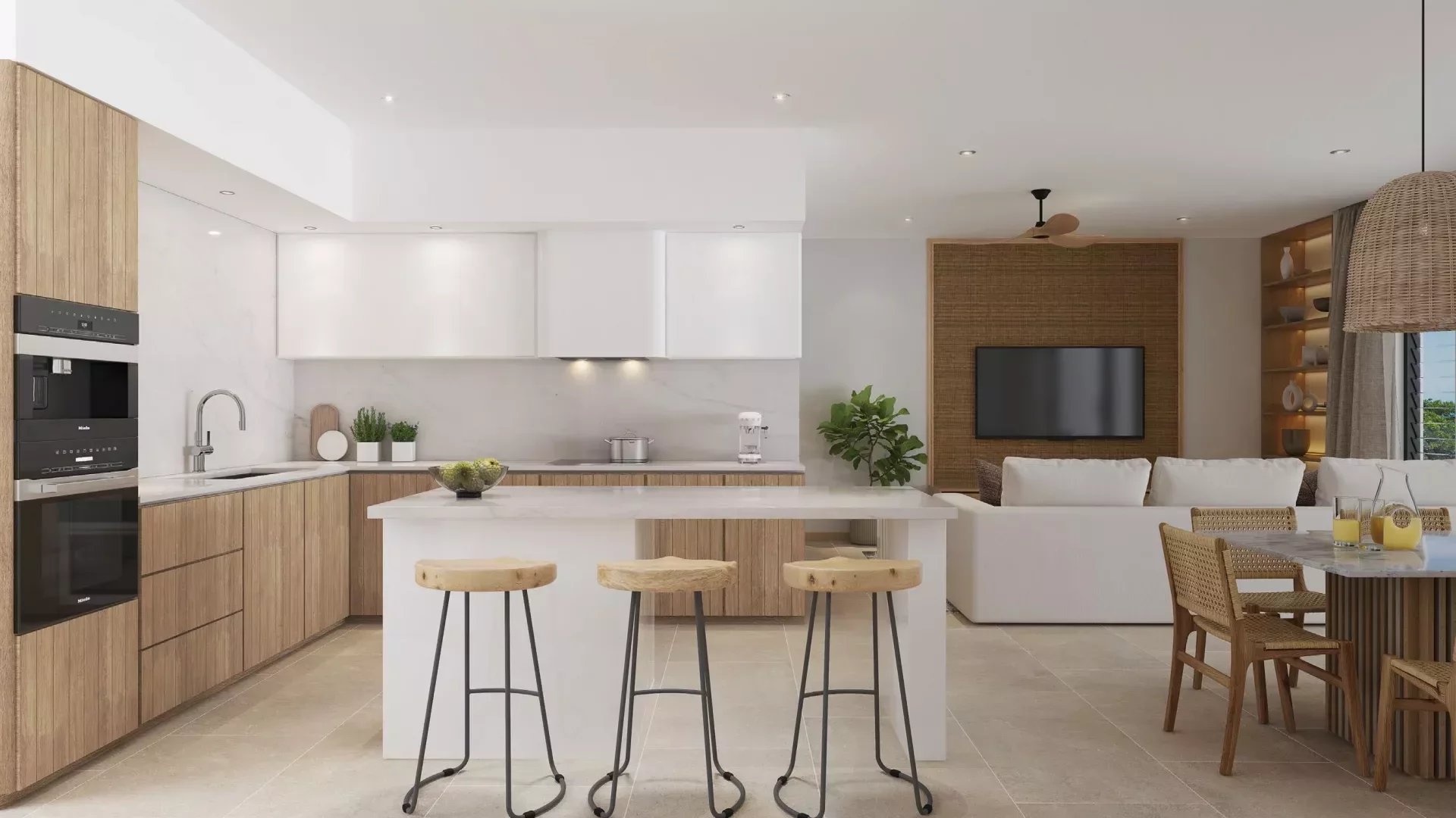 Appartement spacieux, moderne avec une vue Morne et jardin privé