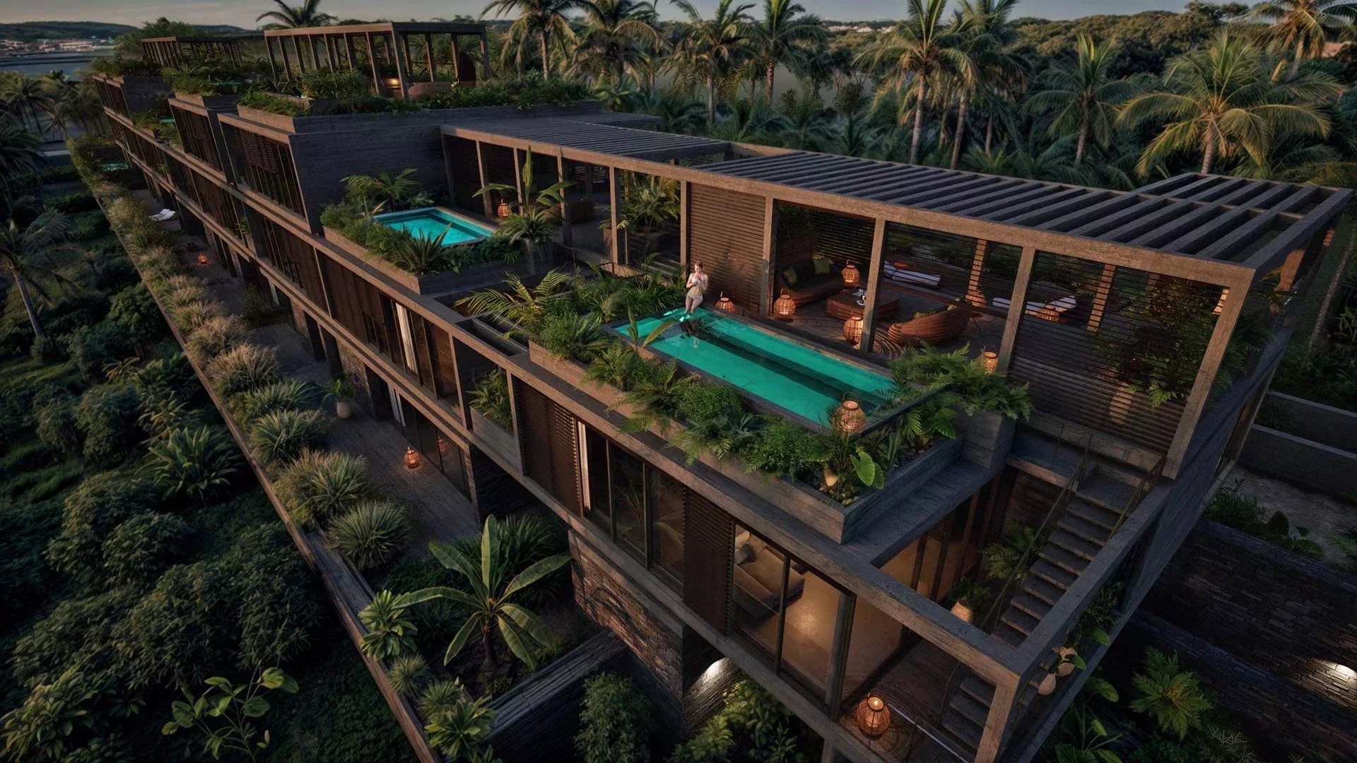 ROCHES NOIRES – l’élégance tropicale dans cette appartement 3 chambres avec rooftop et piscine à vendre