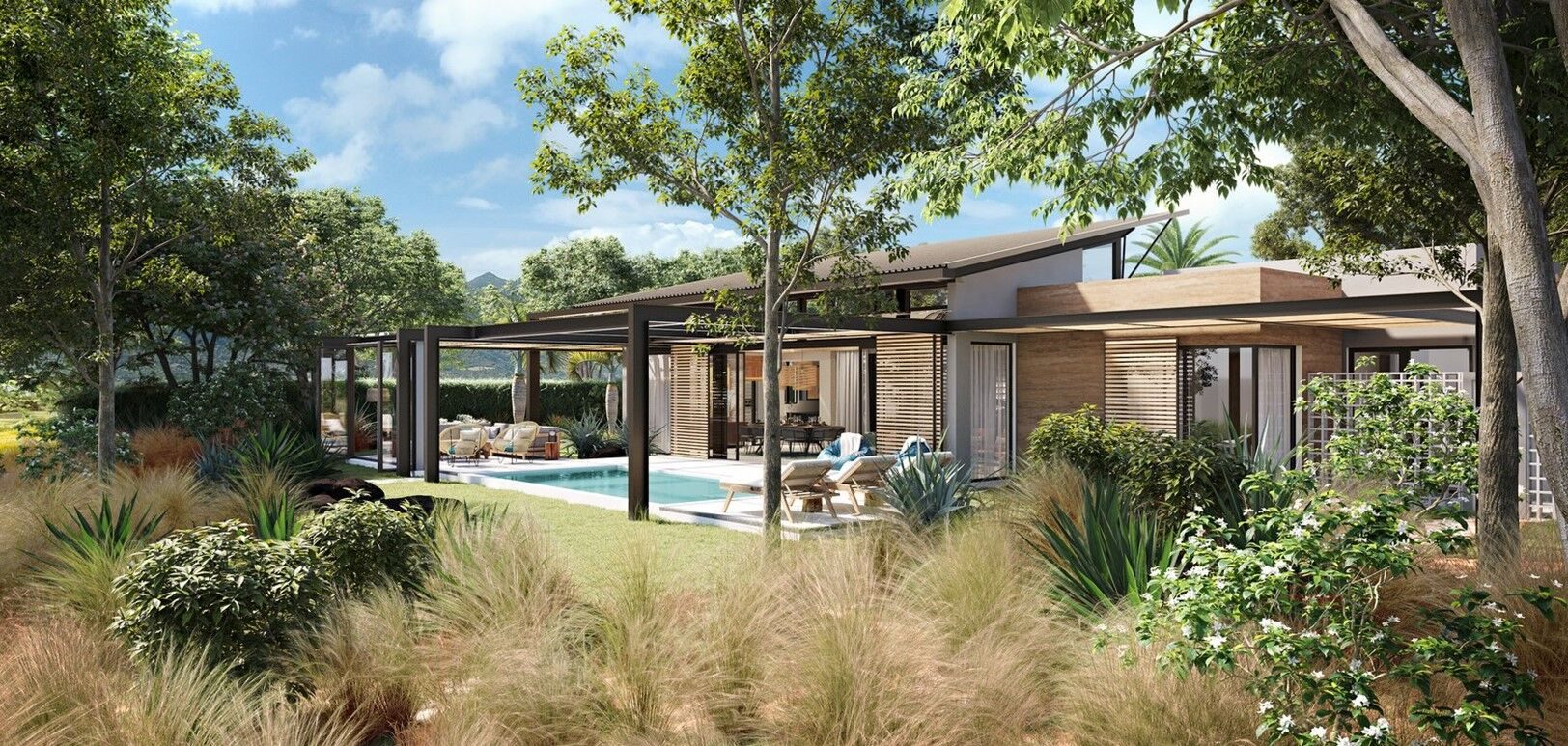Villa éco-responsable 3 chambres à Tamarin face au golf à vendre