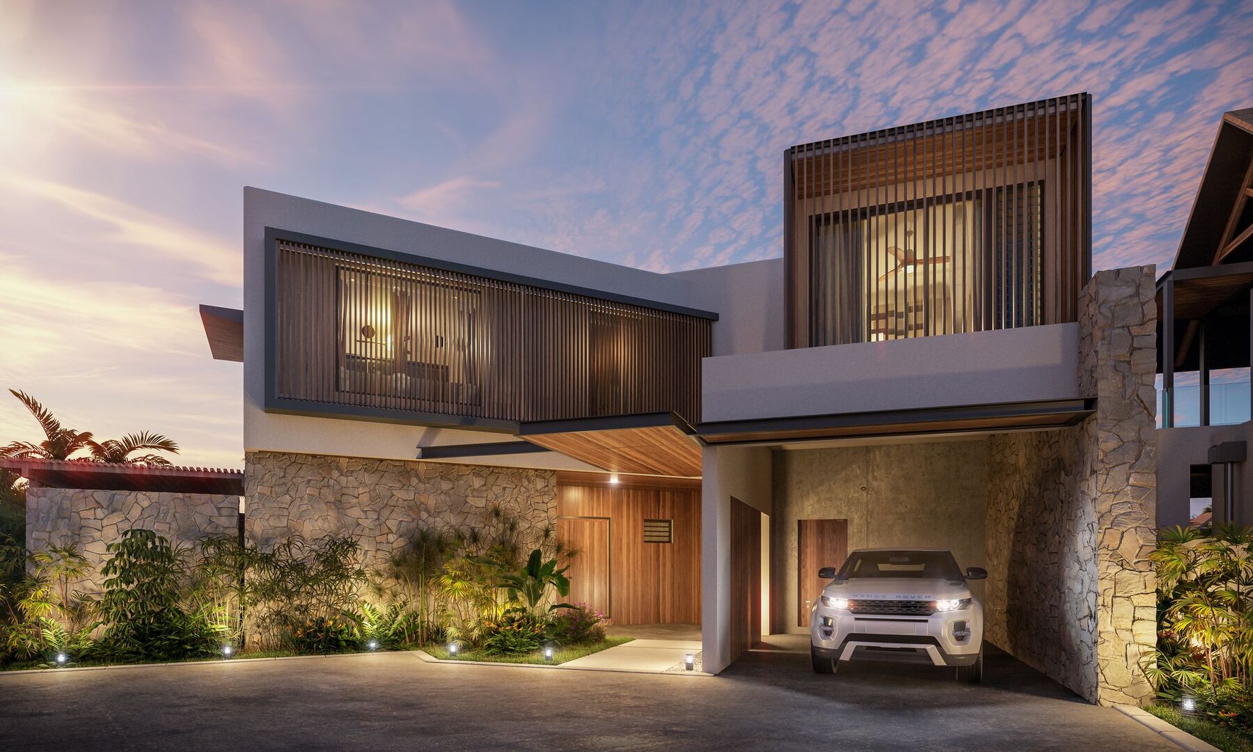 Waterfront 4-suite villa facing Le Morne