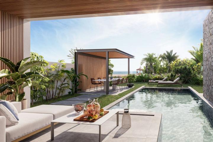 Villa pieds dans l’eau 4 suites face au Morne à vendre à Flic en Flac