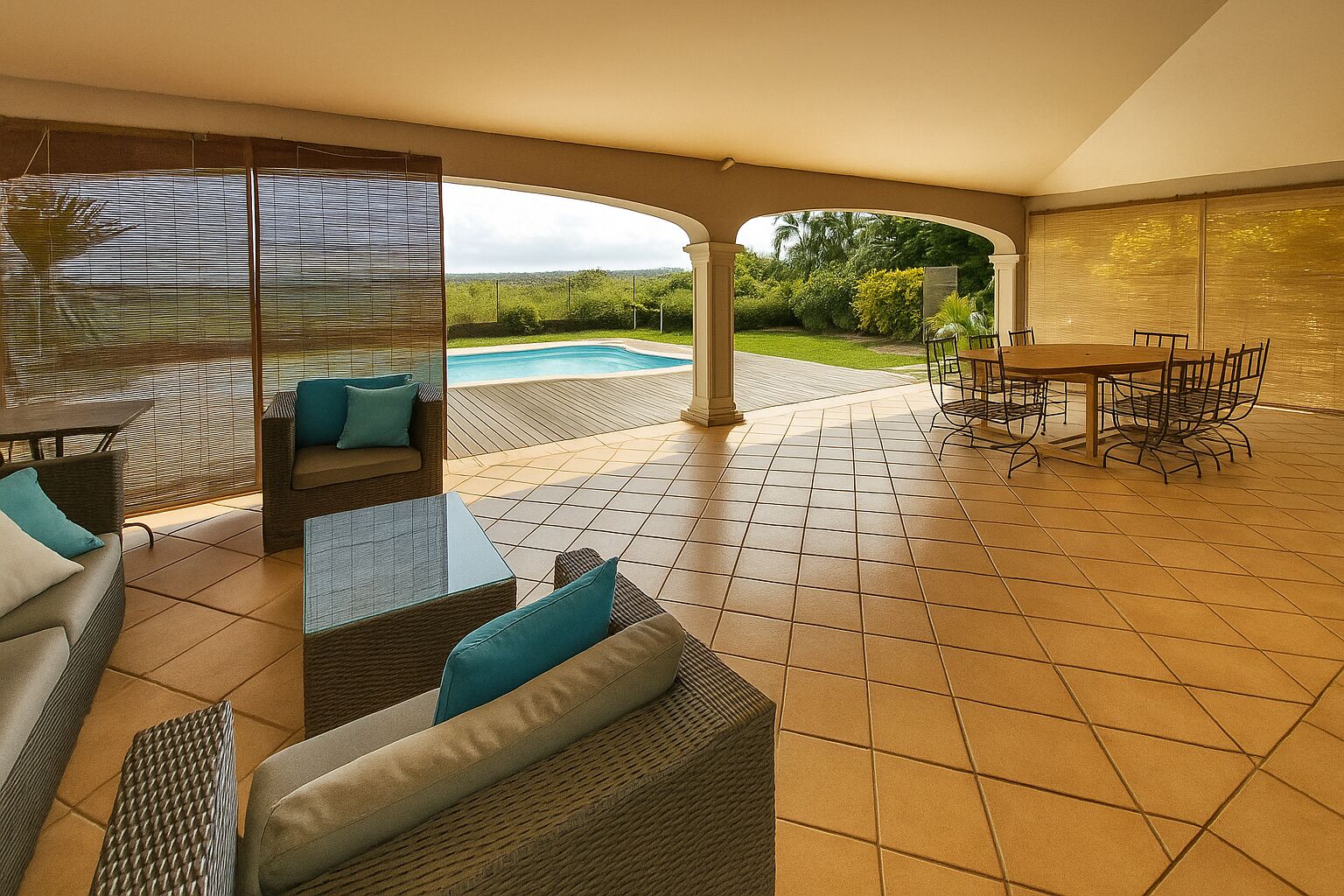 Villa familiale 4 chambres à louer à long terme à Tamarin
