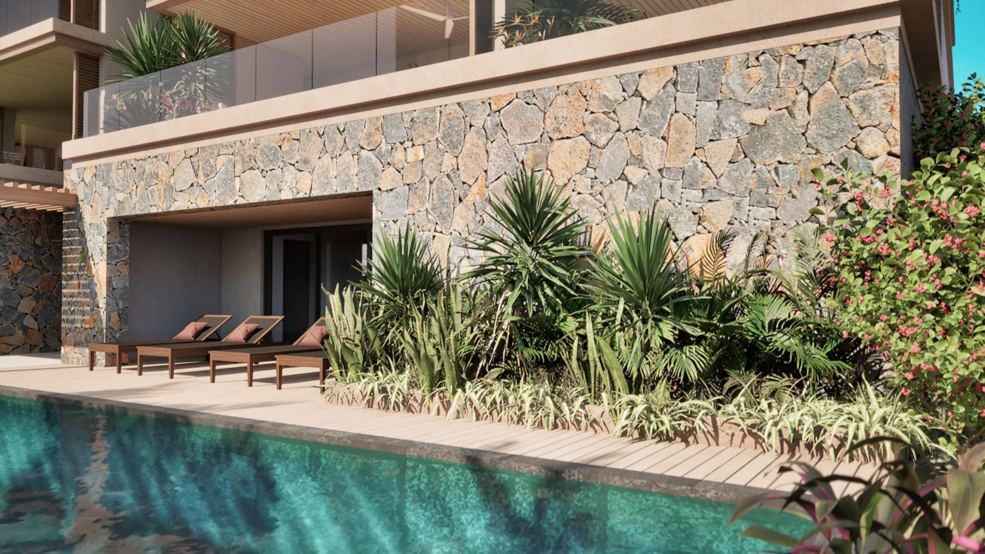 Appartement rez-de-chaussée 3 suites à vendre à Tamarin, vues mer et montagne