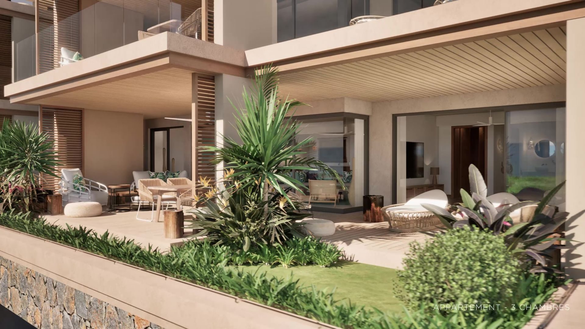 Appartement rez-de-chaussée 3 suites à vendre à Tamarin, vues mer et montagne