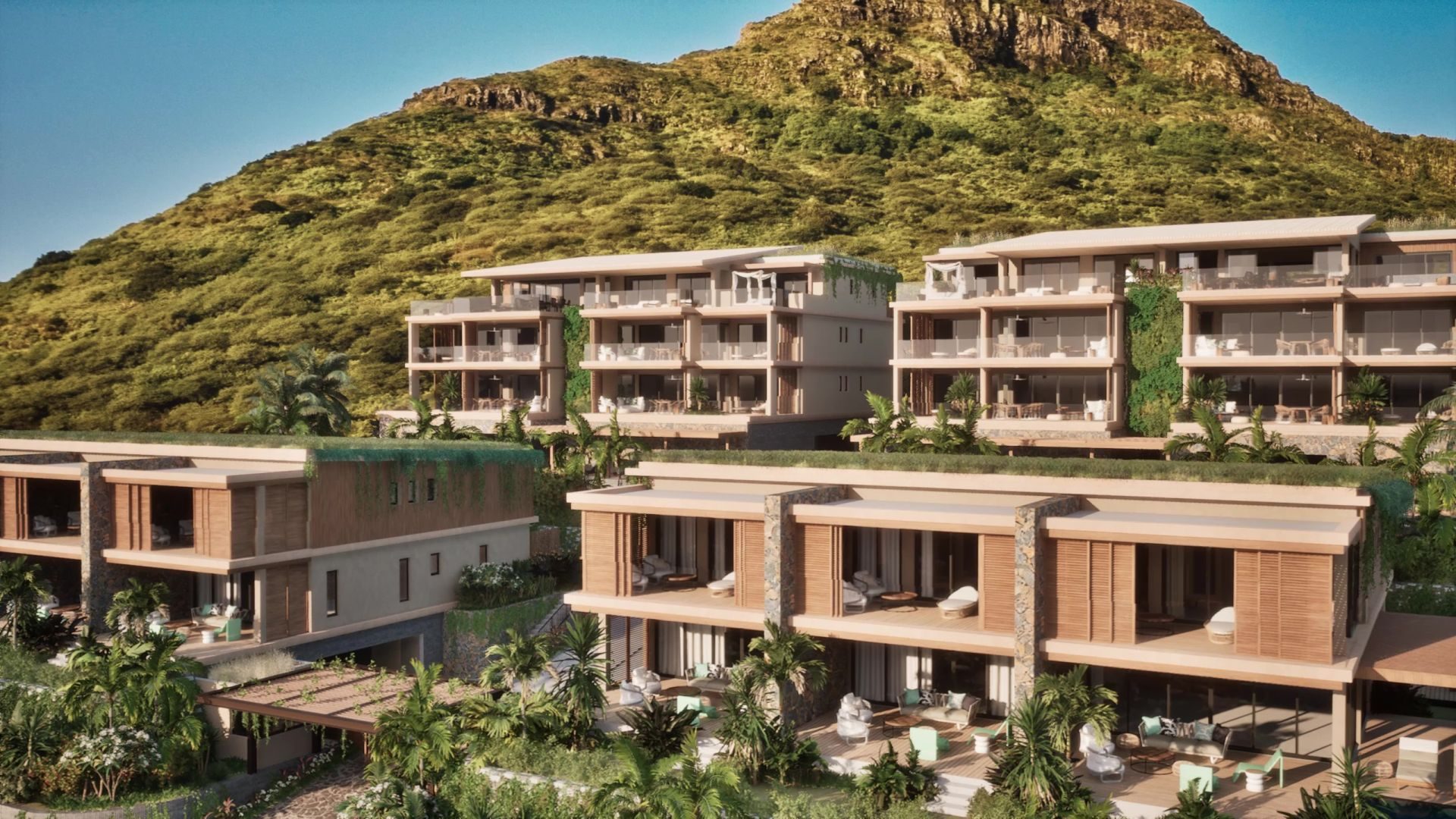 Triplex 3 chambres à vendre à Tamarin avec vue océan et jardins privatifs