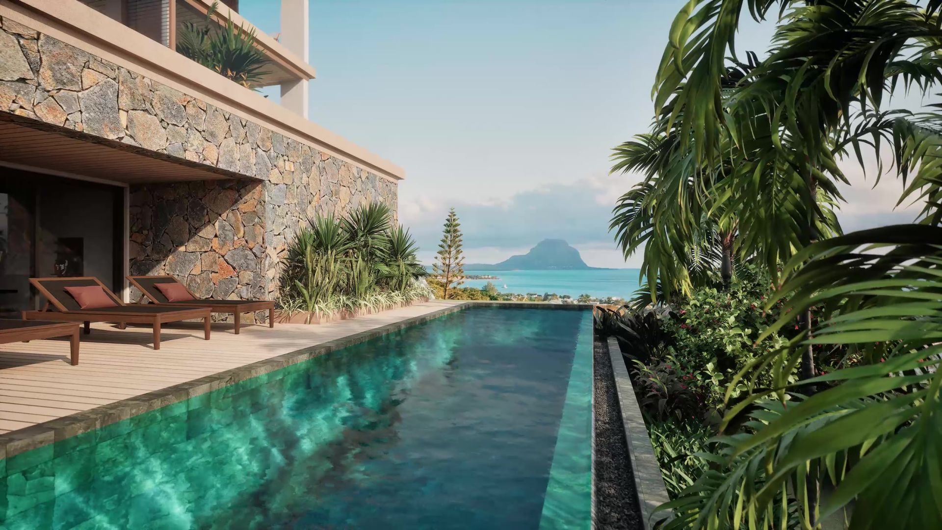 Triplex 3 chambres à vendre à Tamarin avec vue océan et jardins privatifs