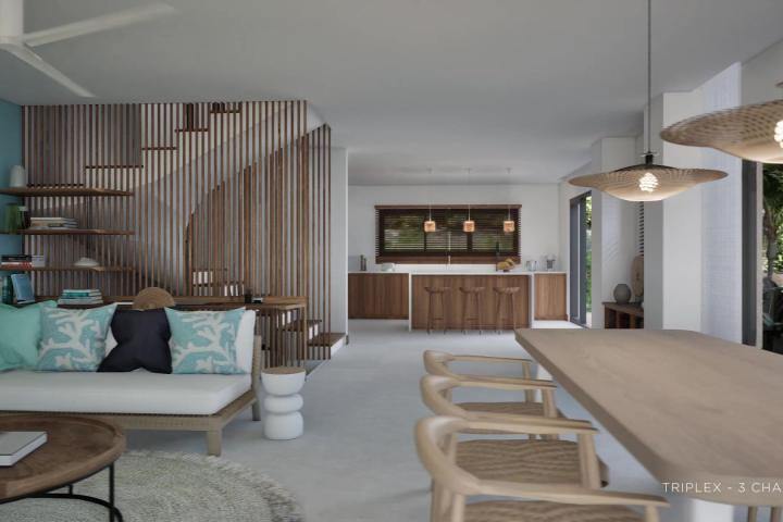 Triplex 3 chambres à vendre à Tamarin avec vue océan et jardins privatifs