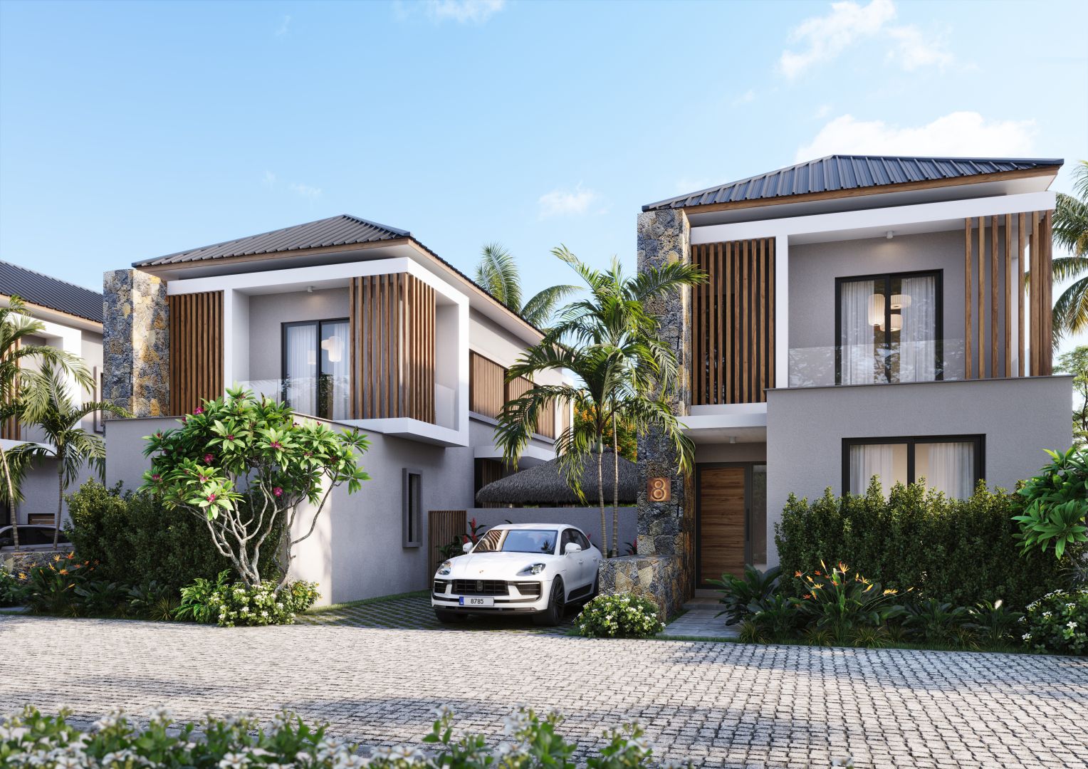Villa Garden 4 chambres à Calodyne avec piscine privée