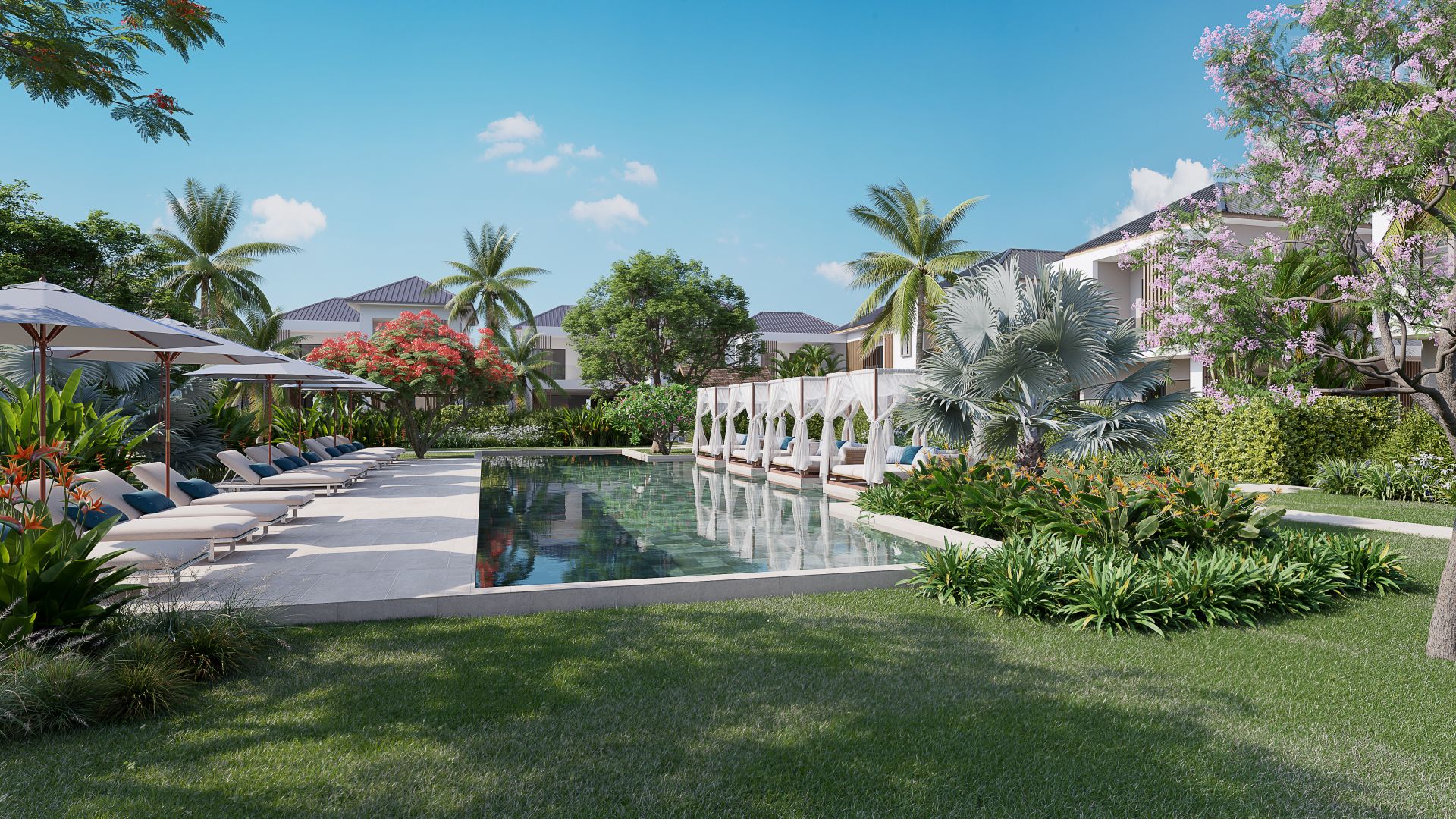 Villa Garden 4 chambres à Calodyne avec piscine privée