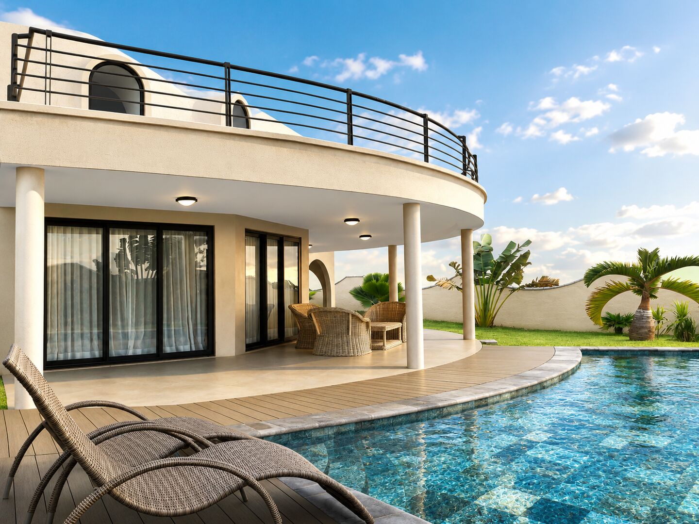 Atypical contemporary 3-bedroom villa to rent in Albion