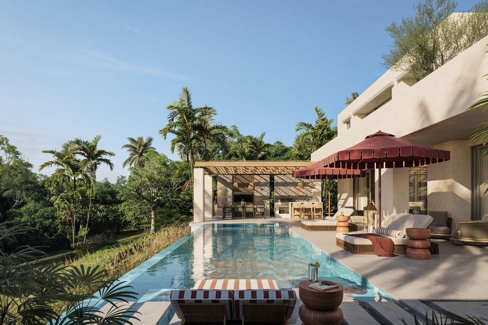 Villa 3 chambres avec piscine dans un domaine à Bel Ombre
