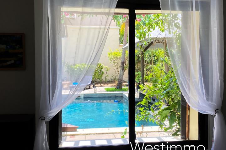 Villa balinaise 3 chambres avec piscine à louer à Pereybère – complexe sécurisé