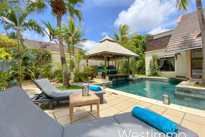 Villa balinaise 3 chambres avec piscine à louer à Pereybère – complexe sécurisé